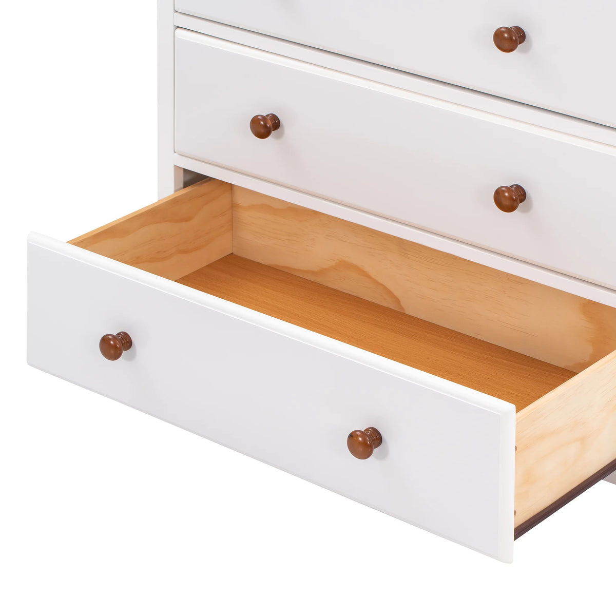 Full Size Platform Bed with Nightstand and Storage Chest, White and Walnut N21896