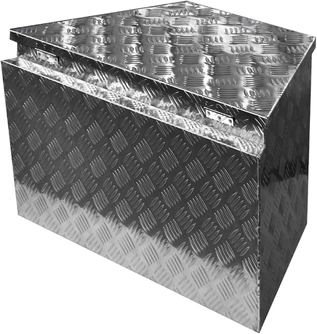 Aluminum Trailer Tongue Tool Box Diamond Tread Silver 29 x 15 x 18in R100
