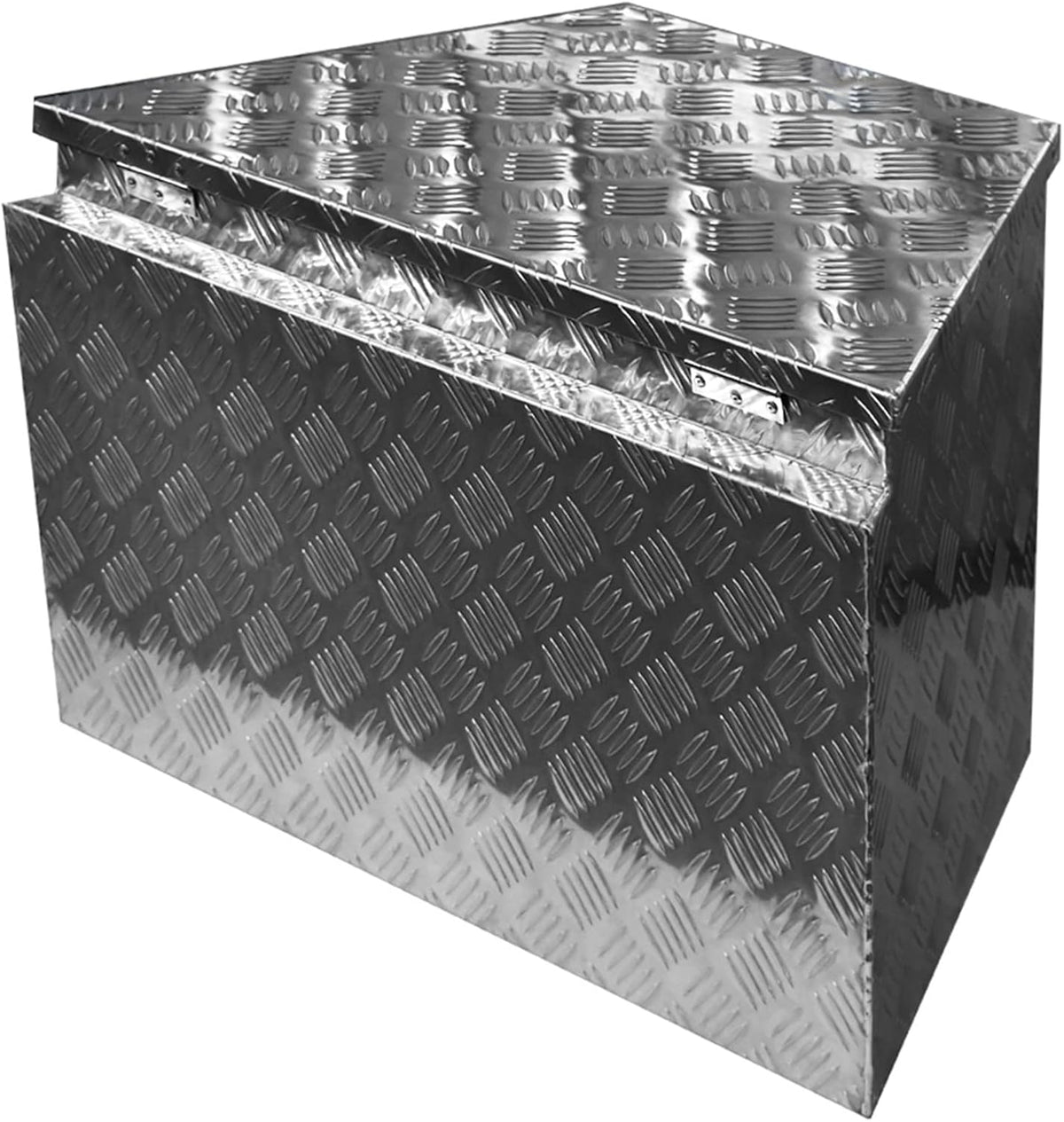 Aluminum Trailer Tongue Tool Box Diamond Tread Silver 29 x 15 x 18in R100