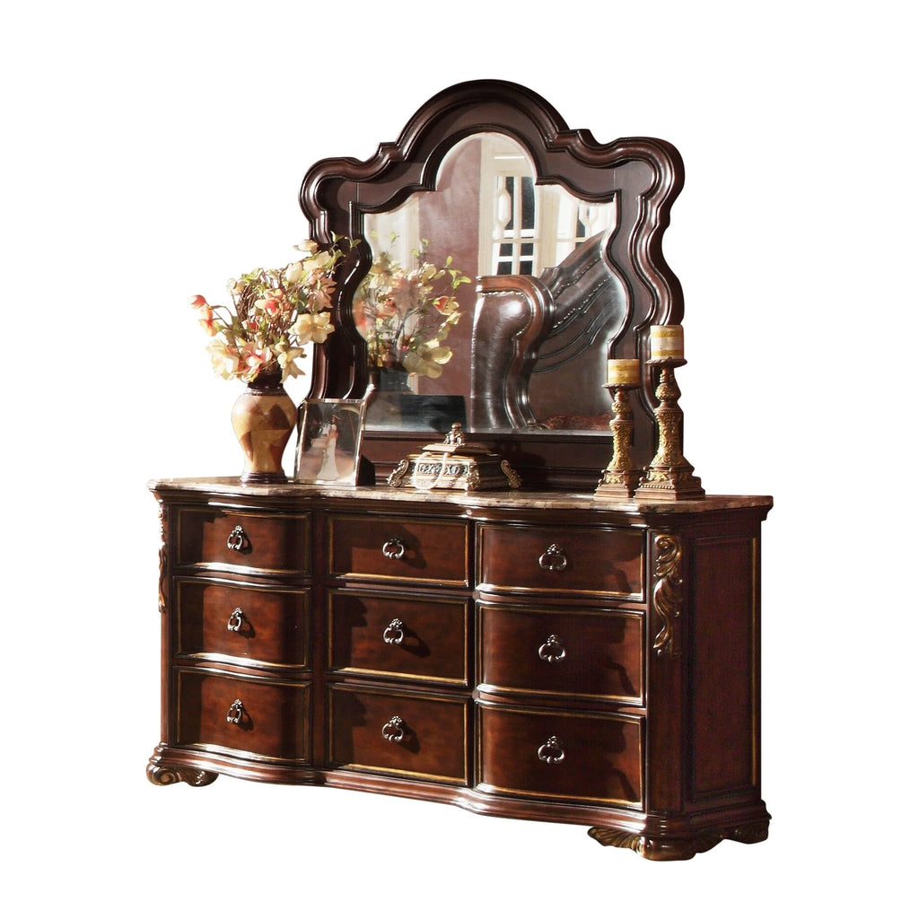 Solid Wood Mirror in Dark Walnut S847