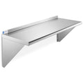 Stainless Steel 18" x 48" Kitchen Wall Mount Shelf with Backsplash T49460