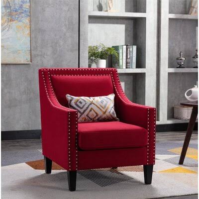 Red Linen Blend Armchair C775588