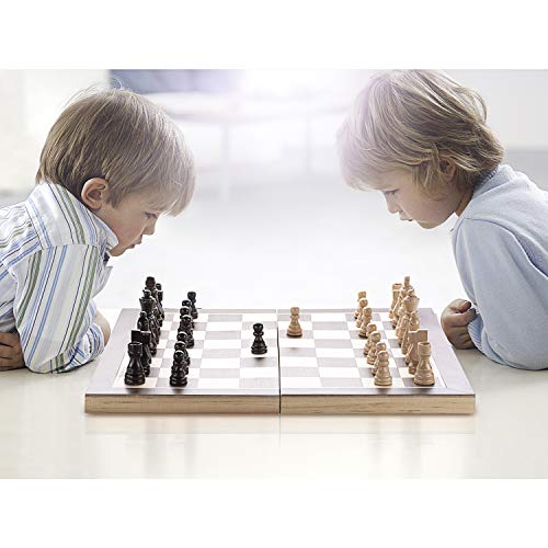 15 Inches Magnetic Wooden Chess Set with Folding Board U8906