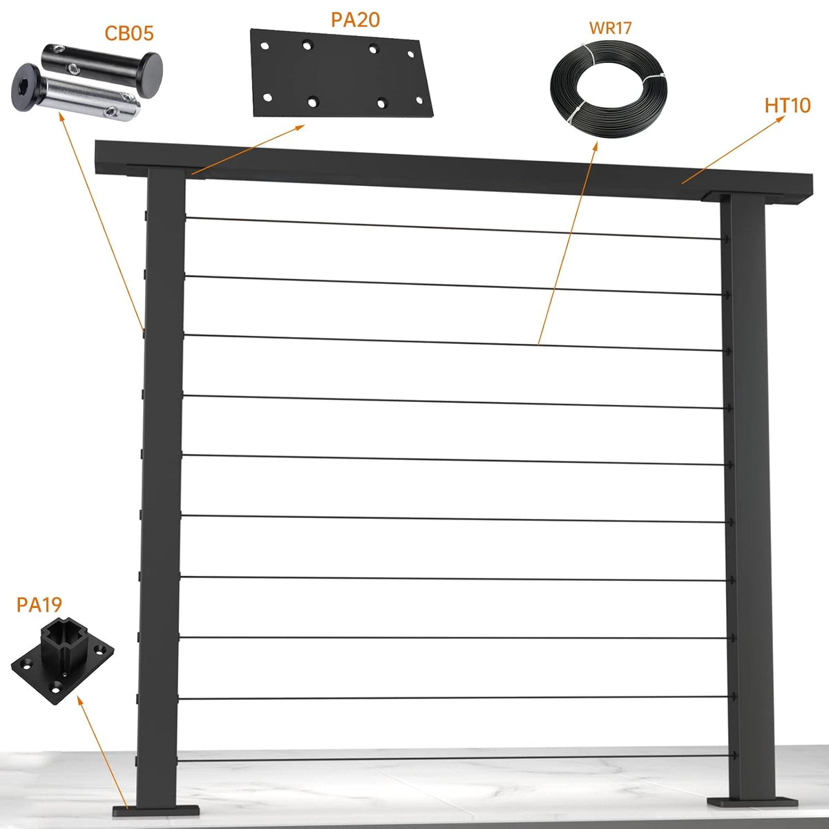 Black Powder Coated Aluminum Post Pack of 2 L65565