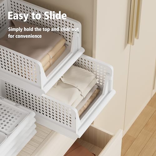 Stackable Plastic Storage Basket Bin T638