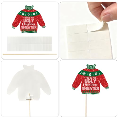 30pcs Glitter Christmas Photo Booth Props Set E3543