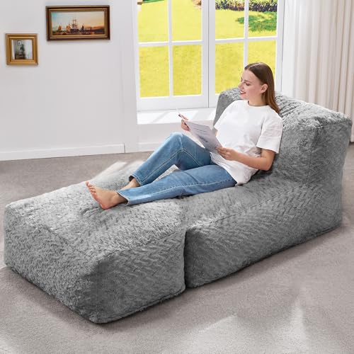 Big Bean Bag Lounger Chair with Memory Foam Filled U322944