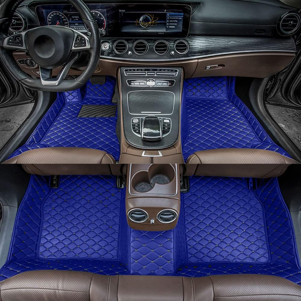 Black-Purple All Weather Non-Slip Leather Car Floor Mats L348654