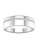 10k White Gold Diamond Mens Band W75397