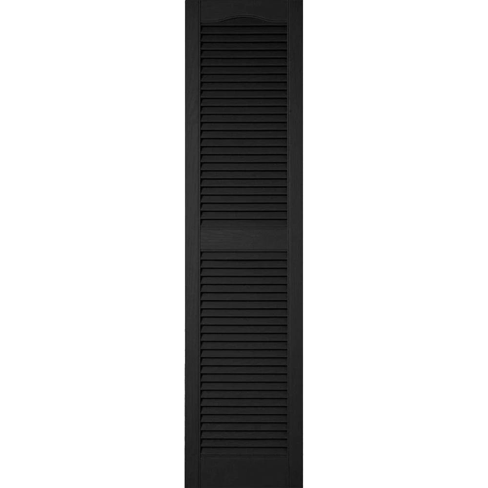 Black Vinyl Open Louver Shutters V1424