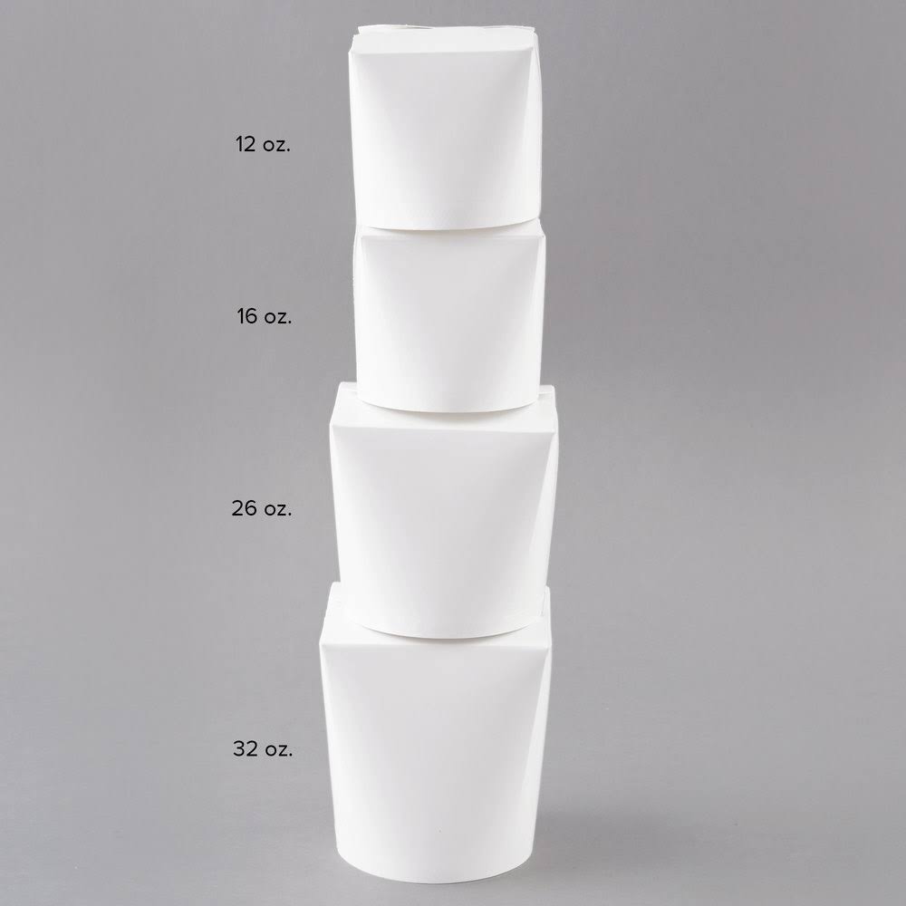 White 26 oz Microwavable Paper Take-Out Container 500/Case P95351