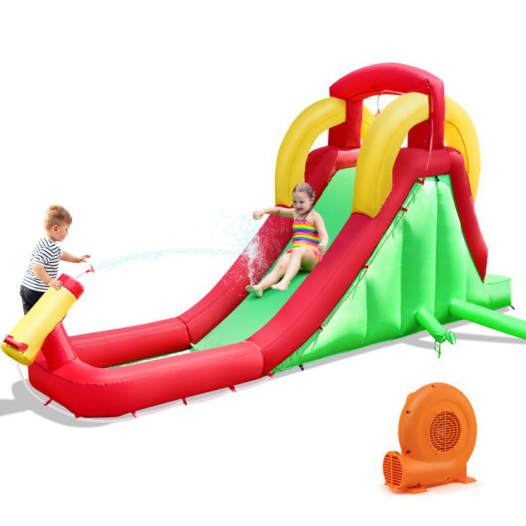 Inflatable Water Slide Bounce House with Climbing Wall and 550W Blower U153