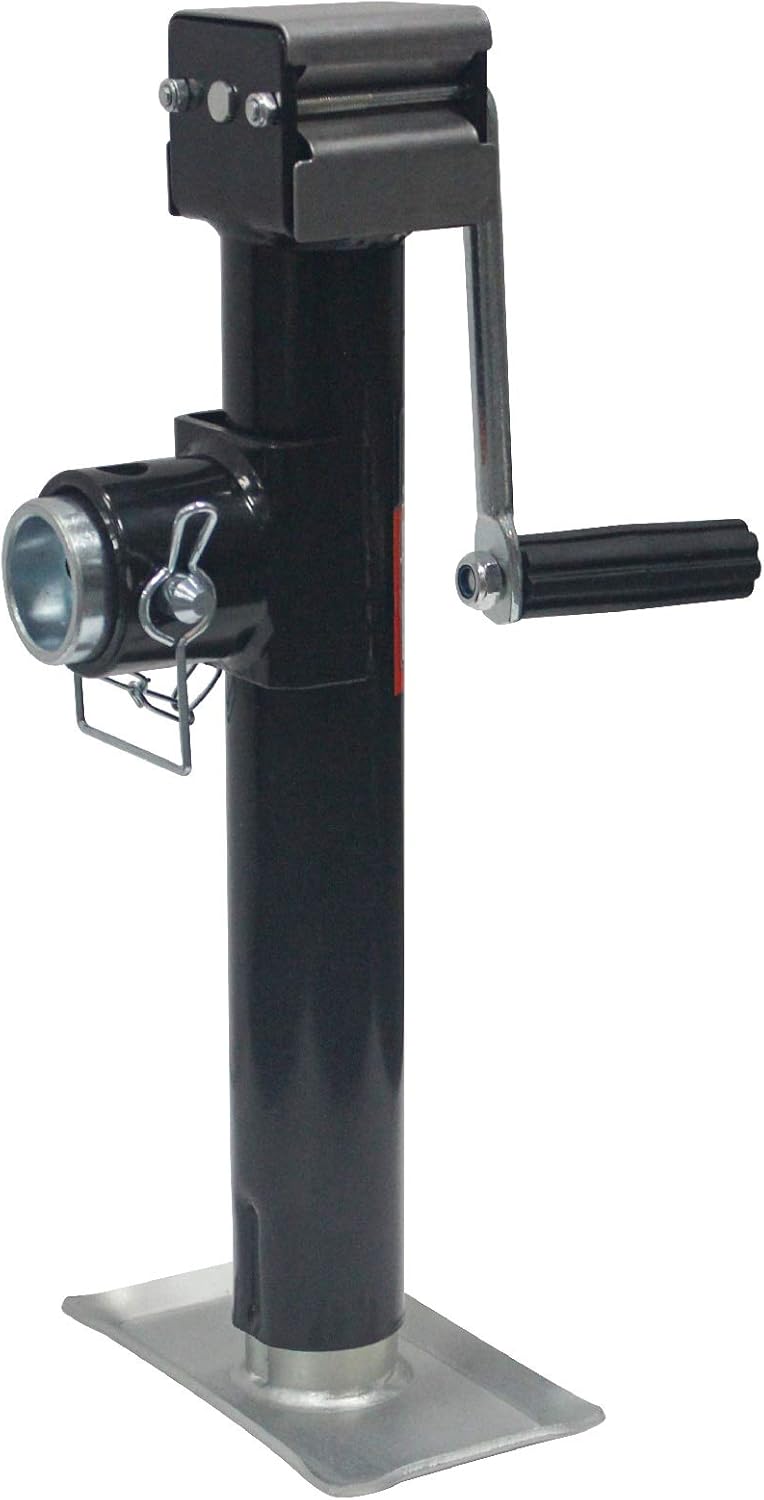 Side Wind Weld-On Pipe-Mount Swivel Trailer Jack 5000 lbs 10 Inches Vertical Travel A3 Steel Pack of 2 T93176