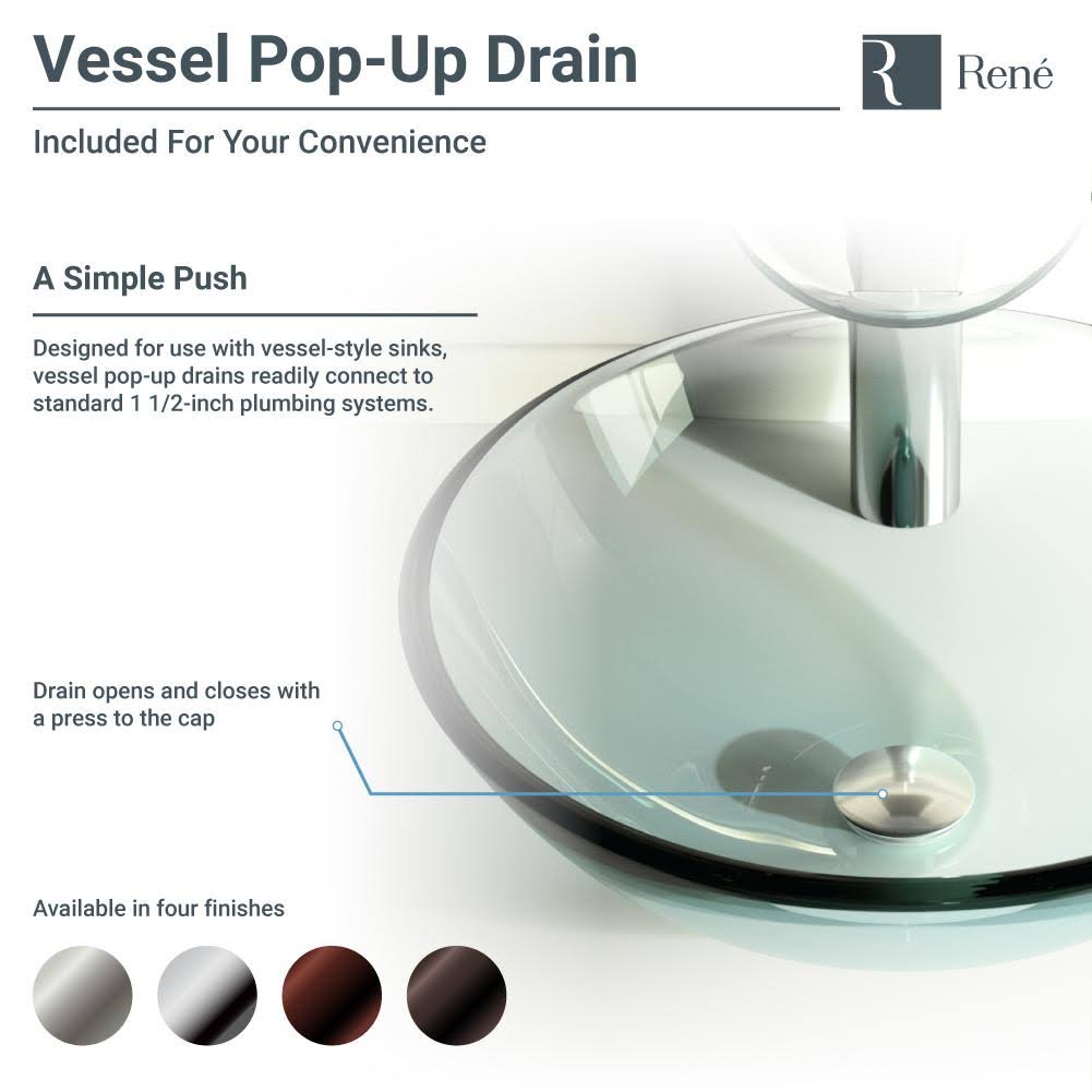 Glass Vessel Sink with Chrome Waterfall Faucet D184732