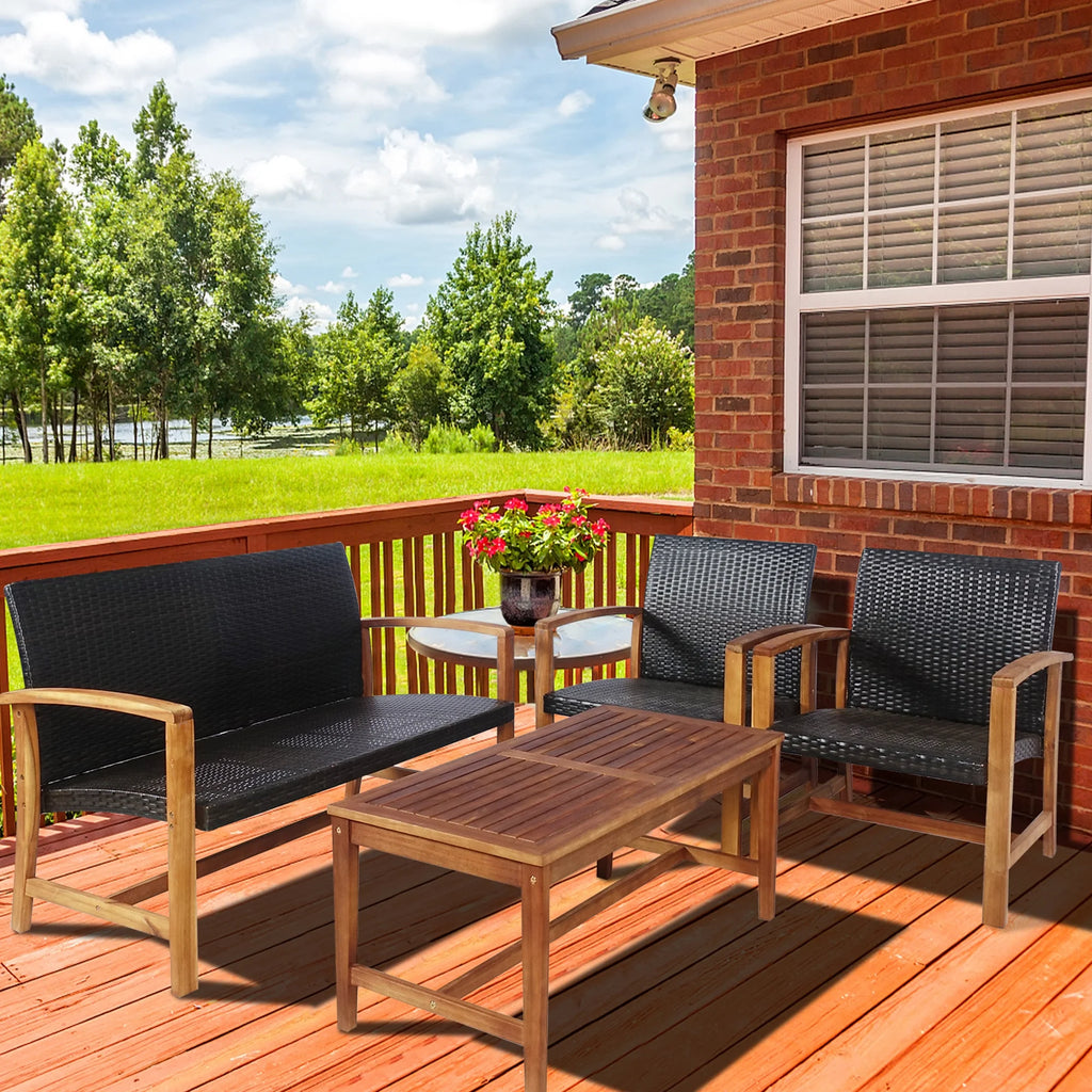 8 Pcs Acacia Wood Patio Conversation Set C461