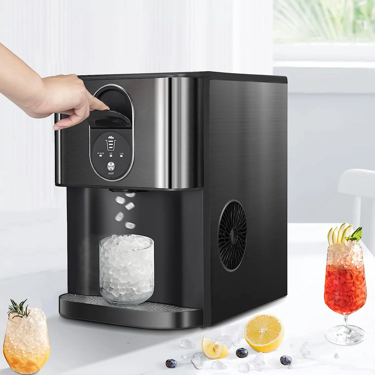 Black Countertop Nugget Ice Maker Q982