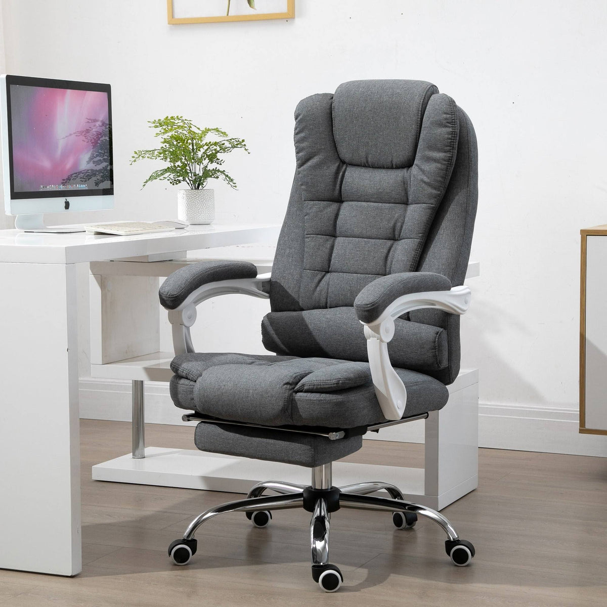 Ergonomic Office Chair with Retractable Footrest Height Adjustable I978