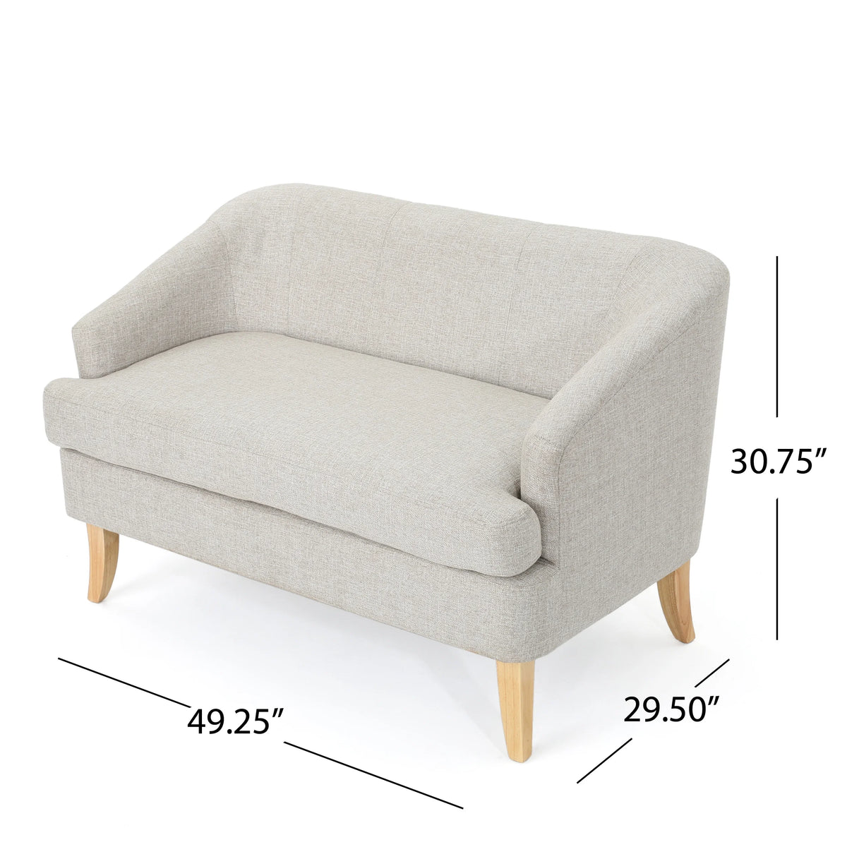 Beige Fabric Loveseat L8319