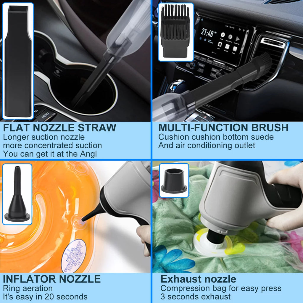 4 In 1 Handheld Wireless Car Vacuum Cleaner 9000Pa Strong Suction Mini Cleaner W279881