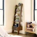 70x22 H Ladder Bookcase Rich Oak/Black B513305