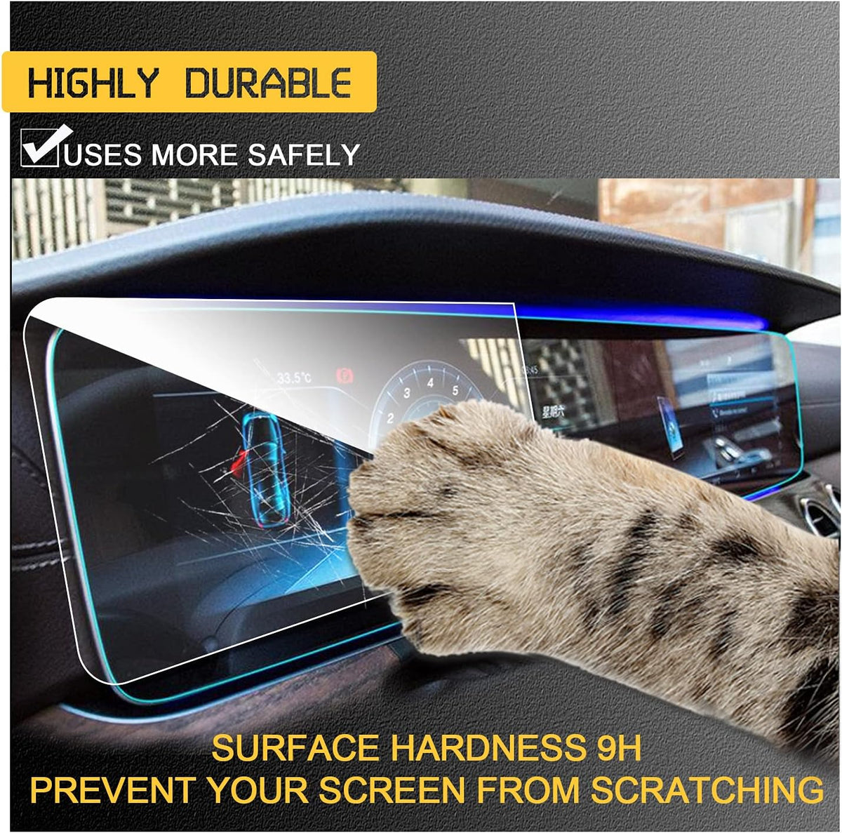 12.3IN Tempered Glass Car Navigation Screen Protector Pack of 2 K71664