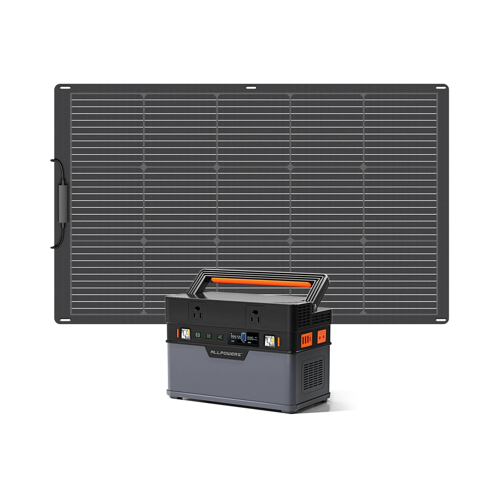 700W 606Wh Portable Power Station with 100W Flexible Solar Panel P9271