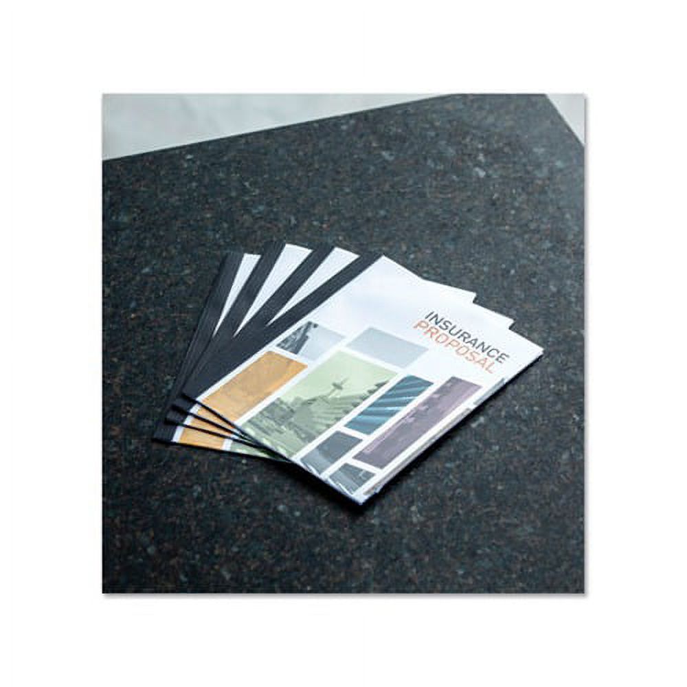 Thermal Binding System Covers, 60-Sheet Cap, 11 x 8.5, Clear/Black, 10/Pack X17738