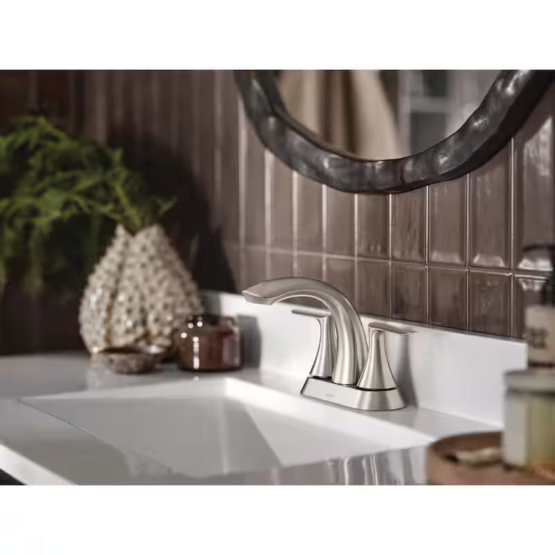 4 in. Centerset Double-Handle Bathroom Faucet Brushed Nickel A3061