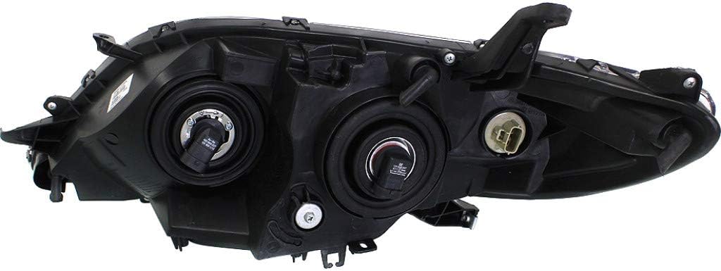 Passenger Side Head Light Assembly with Bulbs Black Housing H208463