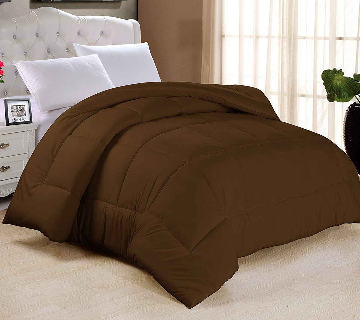Twin Goose Down-Alternative Comforter Chocolate W92018