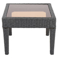 Gray Wicker Patio Accent Table J906151