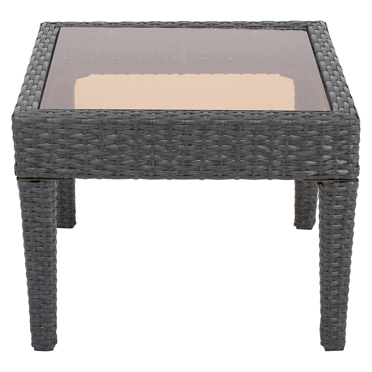 Gray Wicker Patio Accent Table J906151