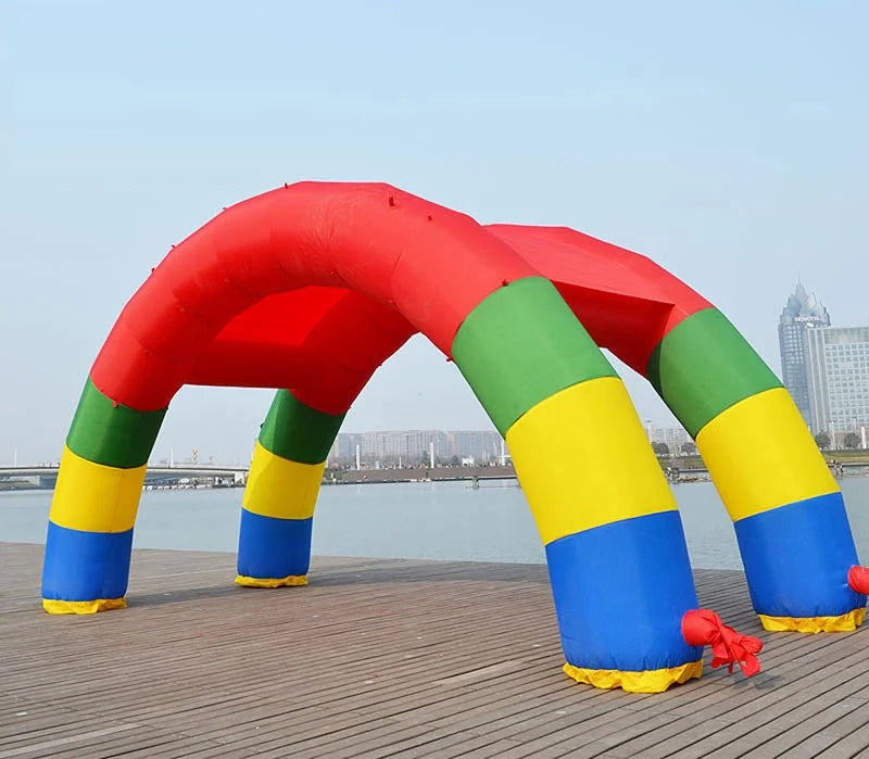 Inflatable Rainbow Twin Arches Wedding Arch Double Stander 26*13ft with Blower X1097
