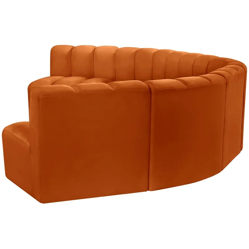 Cognac Velvet Modular Sofa B170