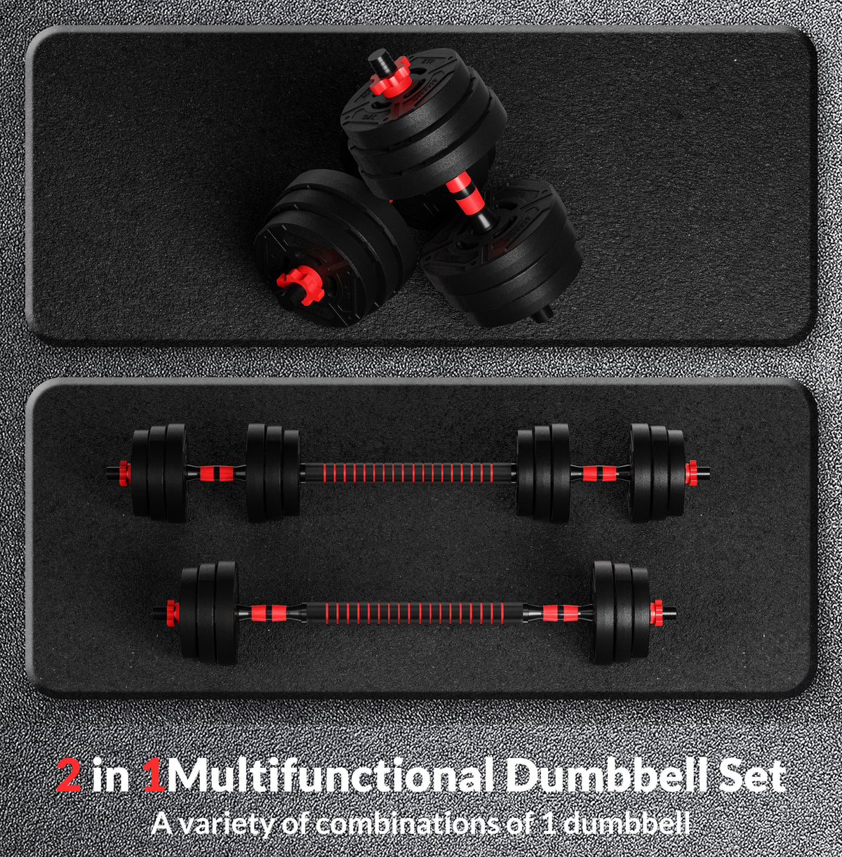 4-in-1 Adjustable Dumbbell, Barbell, and Kettlebell Set A958678