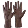 Genuine Leather Women Coffee Dress Gloves Q976434