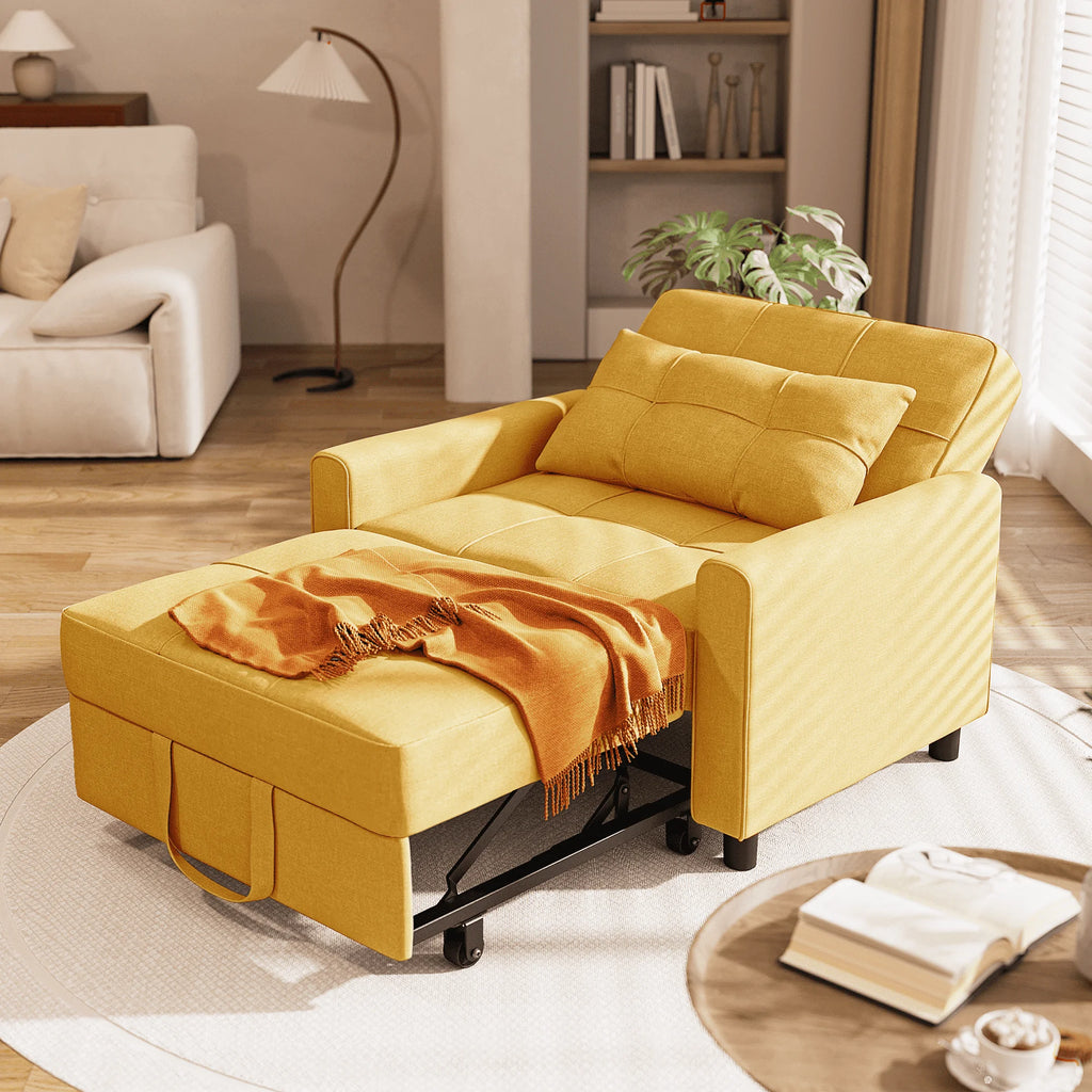 Light Gray 3 in 1 Convertible Sleeper Sofa E940