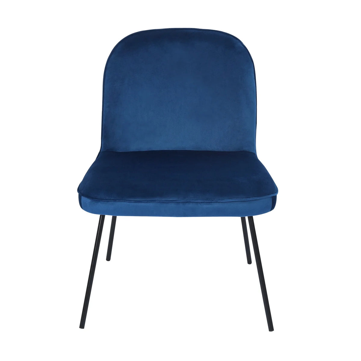 Velvet Accent Chair Set of 2 Navy Blue N716