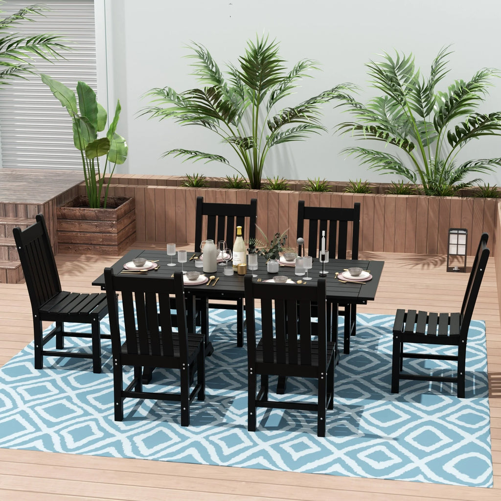 7-Piece Rectangular All Weather Outdoor Dining Set H958