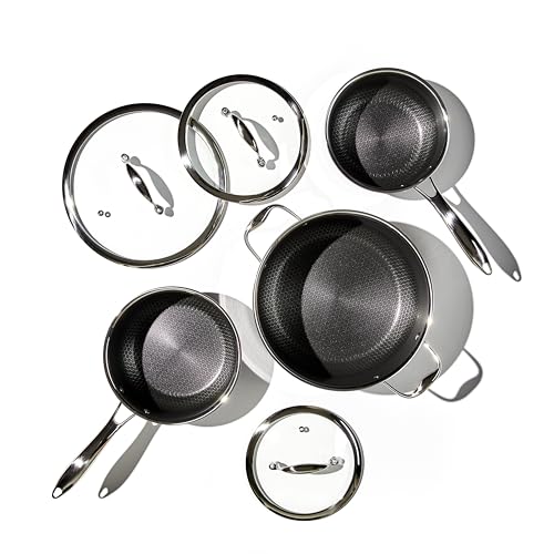 6-Piece Nonstick Pot Set with Tempered Glass Lids W460748