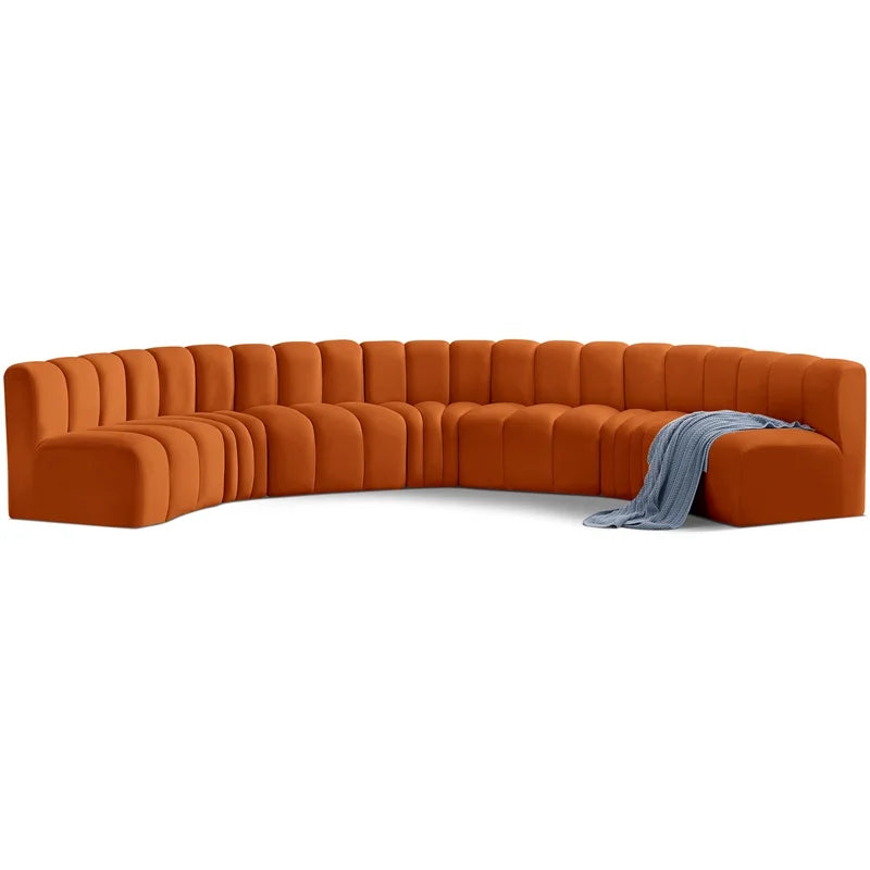 Cognac Velvet Modular Sofa B170