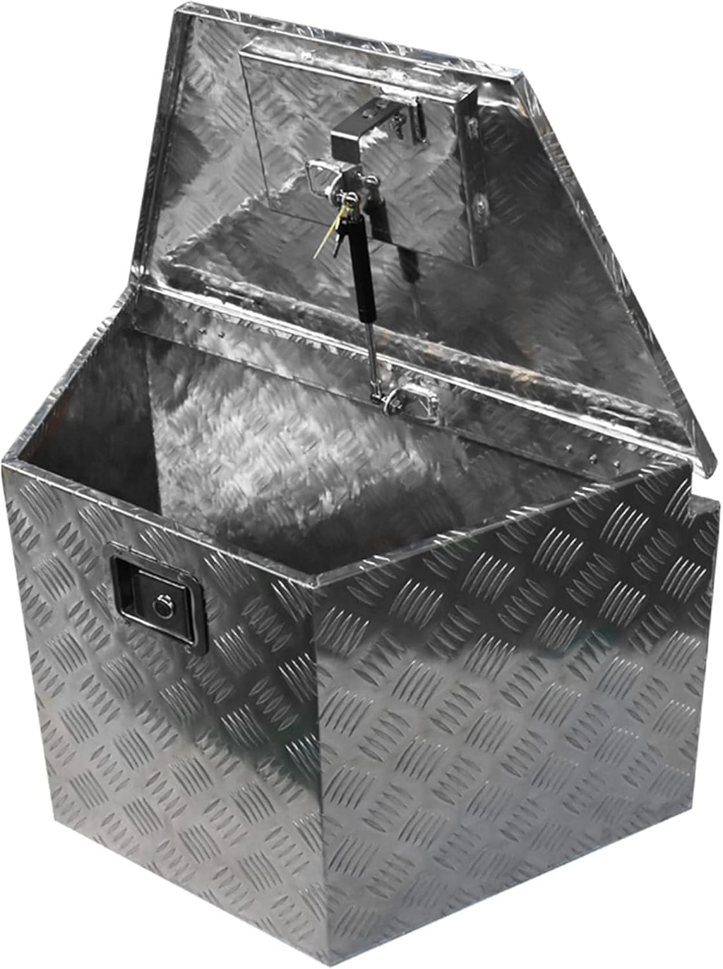 Aluminum Trailer Tongue Tool Box Diamond Tread Silver 29 x 15 x 18in R100