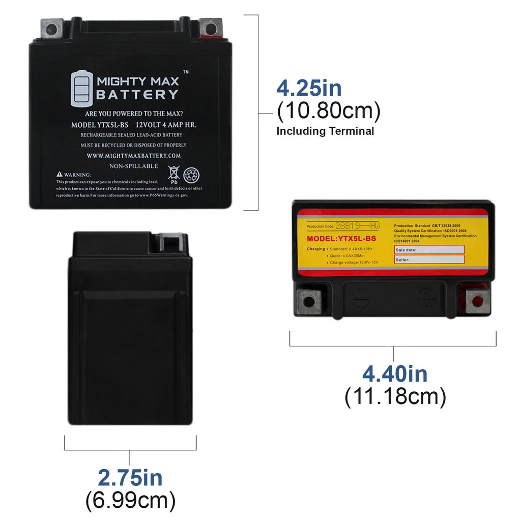 YTX5L-BS Replacement Battery S353