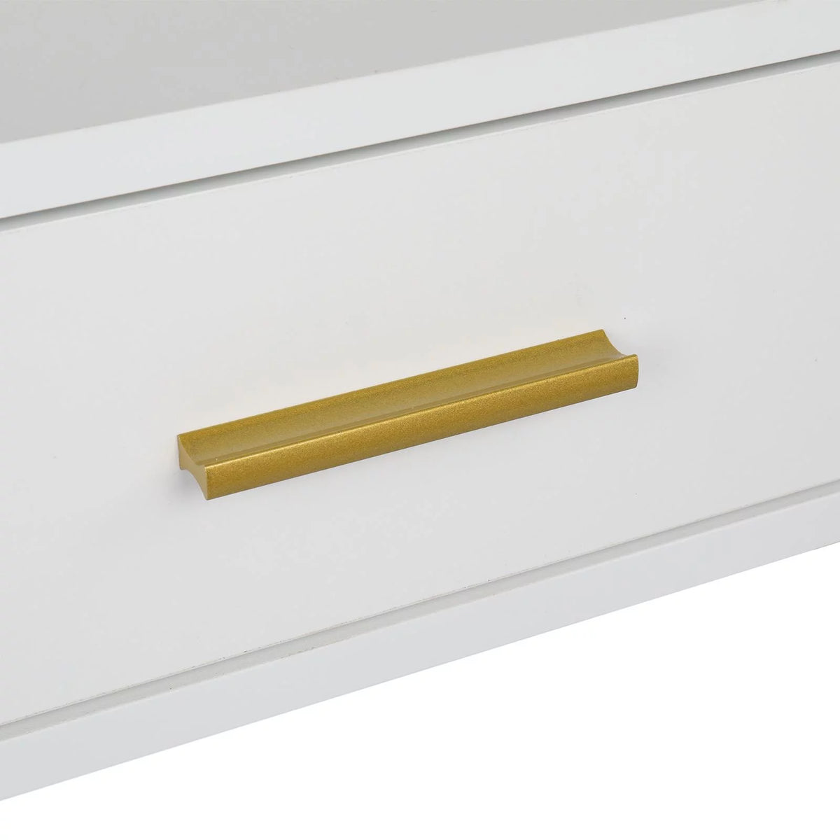 White Vanity Table Set with Lighted Mirror and 4 Drawers S165357