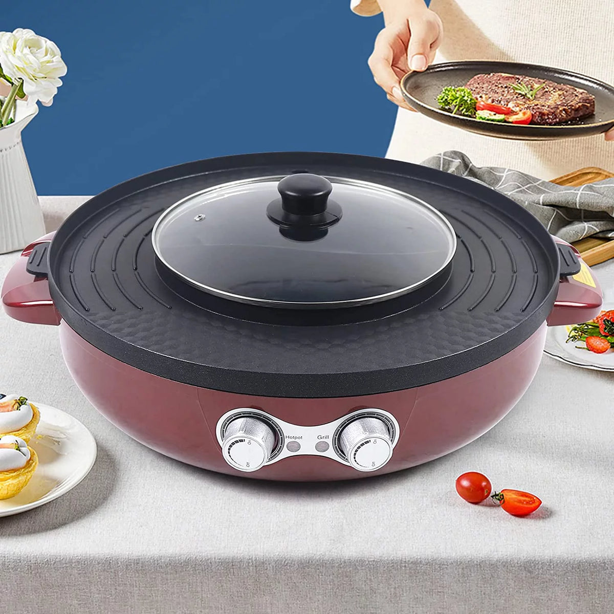 2 in 1 Electric Hot Pot Grill W243863