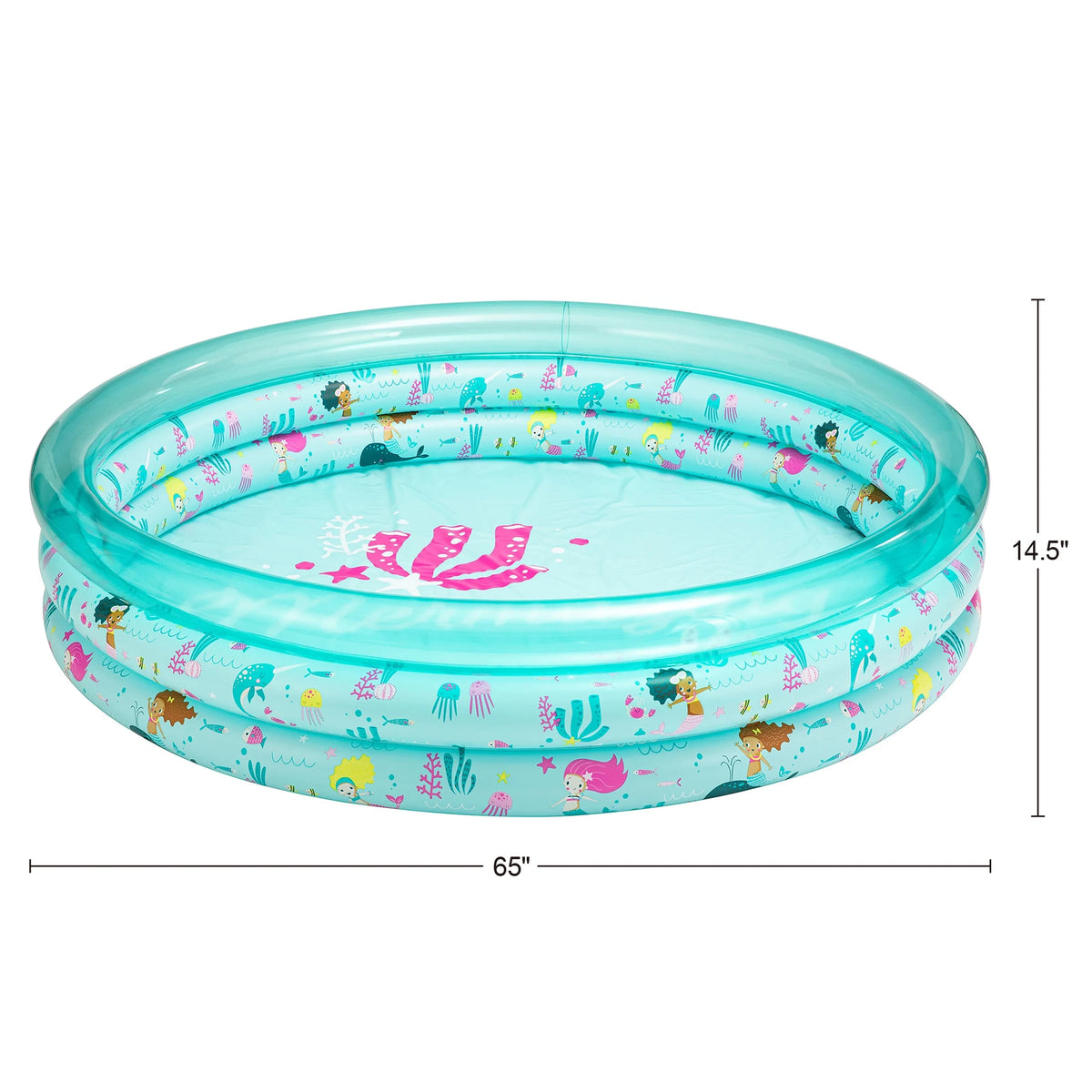 Blue Mermaid 3-Ring Inflatable Swimming Pool M584324