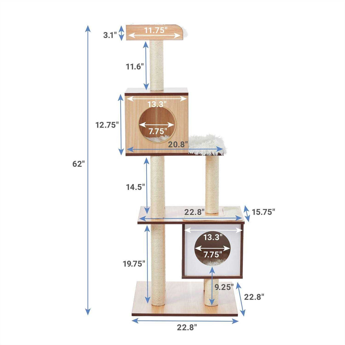62-in Modern Cat Tree Condo E440475