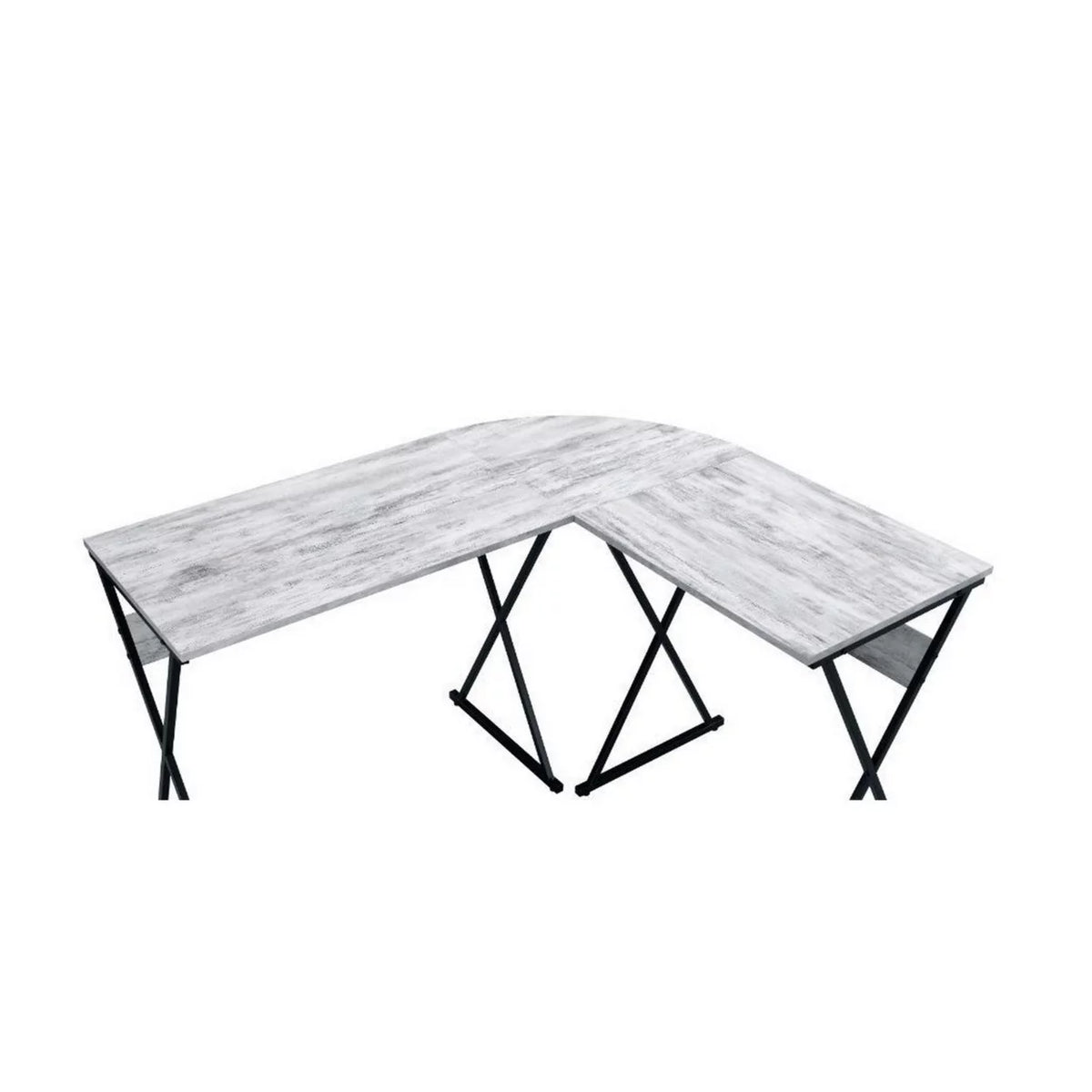 L Shape Antique White Writing Desk P269954