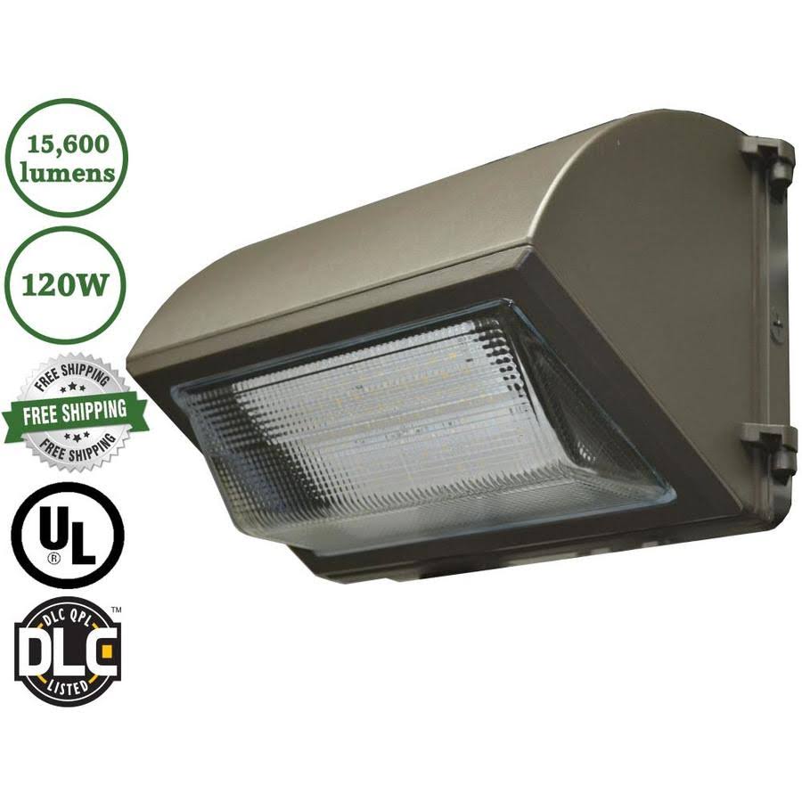 120-Watt LED Wall Pack Light, 5000 Kelvin, Dark Brown, Waterproof Exterior Rated O808939