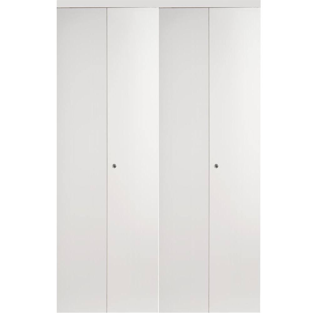 White Solid Core MDF Interior Closet Bi-Fold Door with Matching Trim W15782